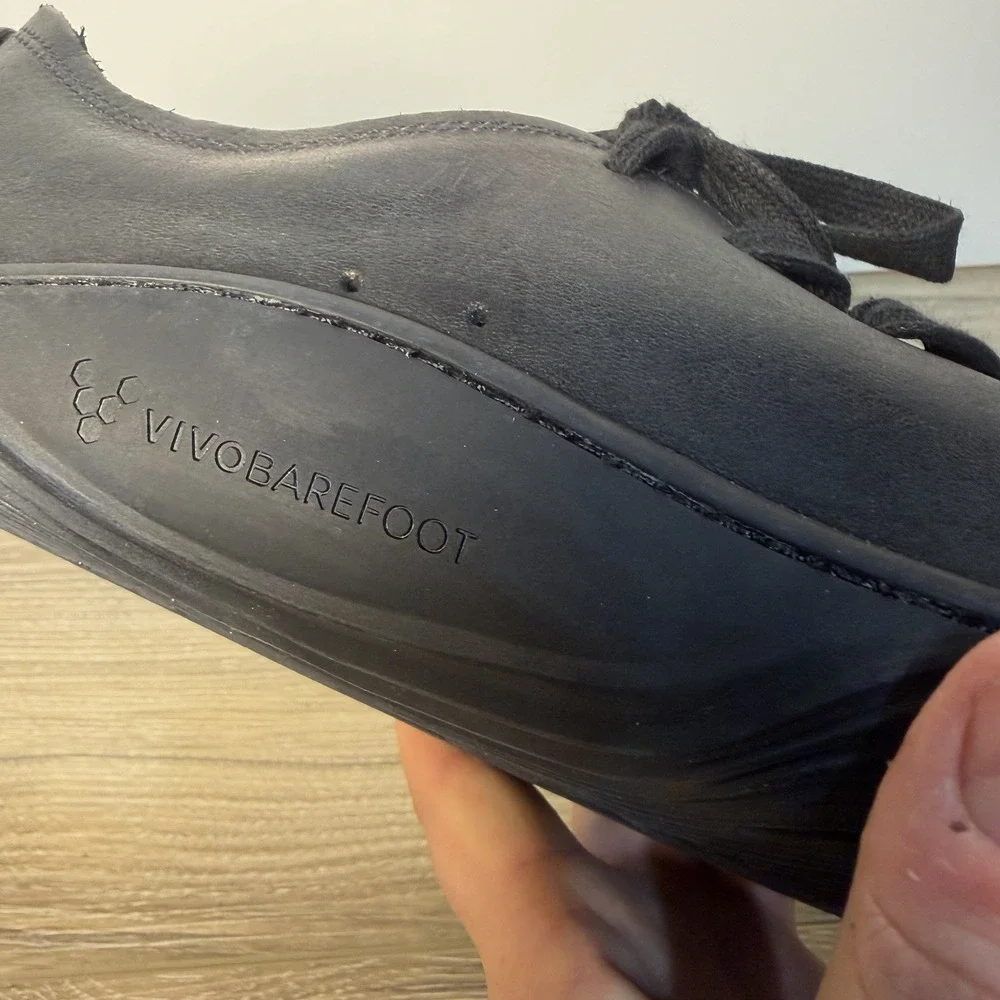 VivoBarefoot Addis Triple Black Leather Men EU40 Minimalist Barefoot Shoes